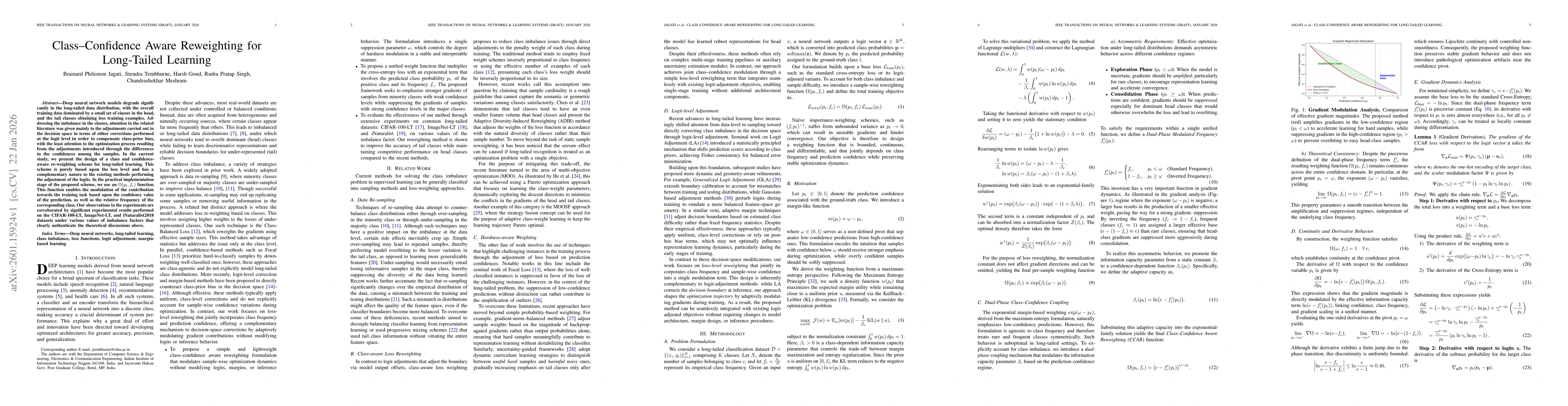 Thumbnail for Class Confidence Aware Reweighting for Long Tailed Learning