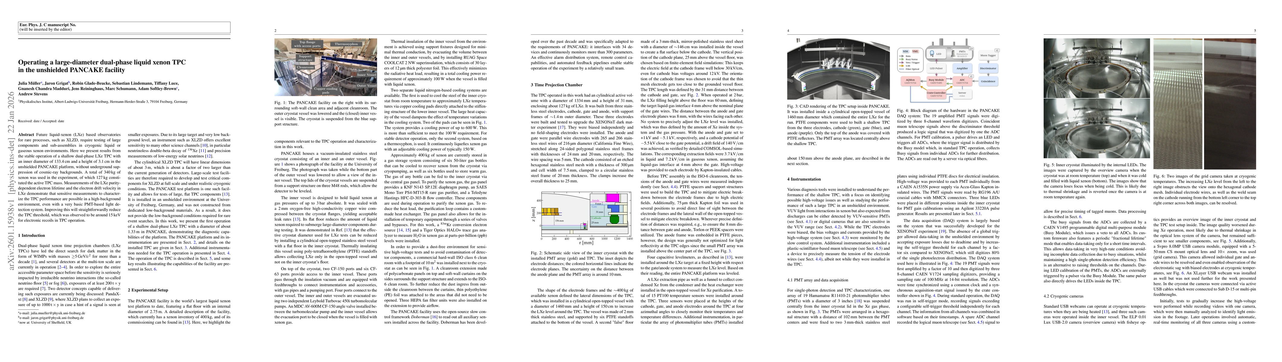 Thumbnail for Operating a large-diameter dual-phase liquid xenon TPC in the unshielded PANCAKE facility