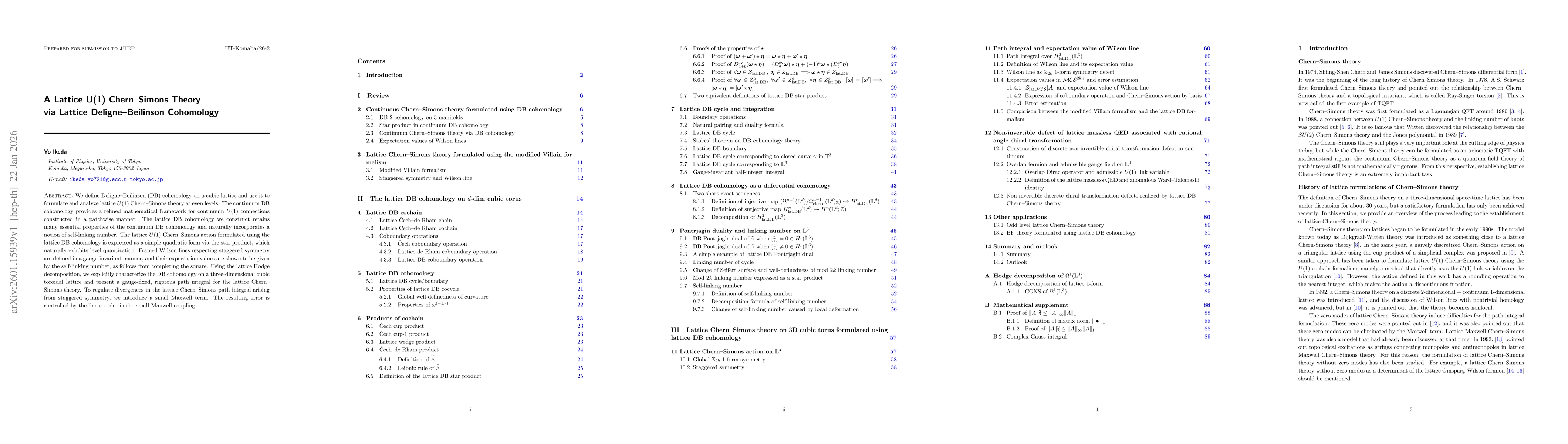 Thumbnail for A Lattice U(1) Chern-Simons Theory via Lattice Deligne-Beilinson Cohomology
