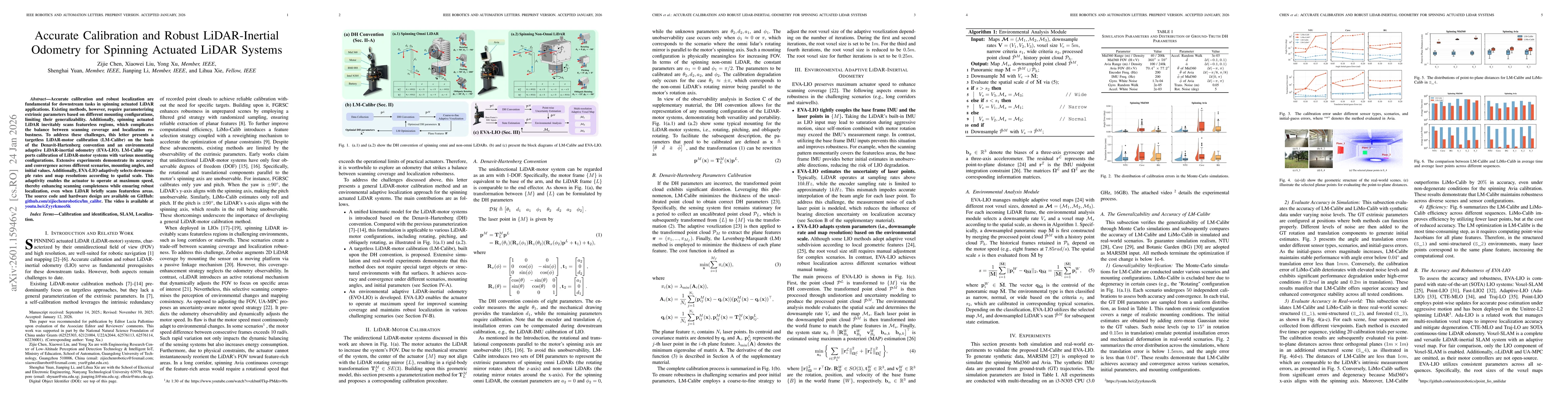 Thumbnail for Accurate Calibration and Robust LiDAR-Inertial Odometry for Spinning Actuated LiDAR Systems