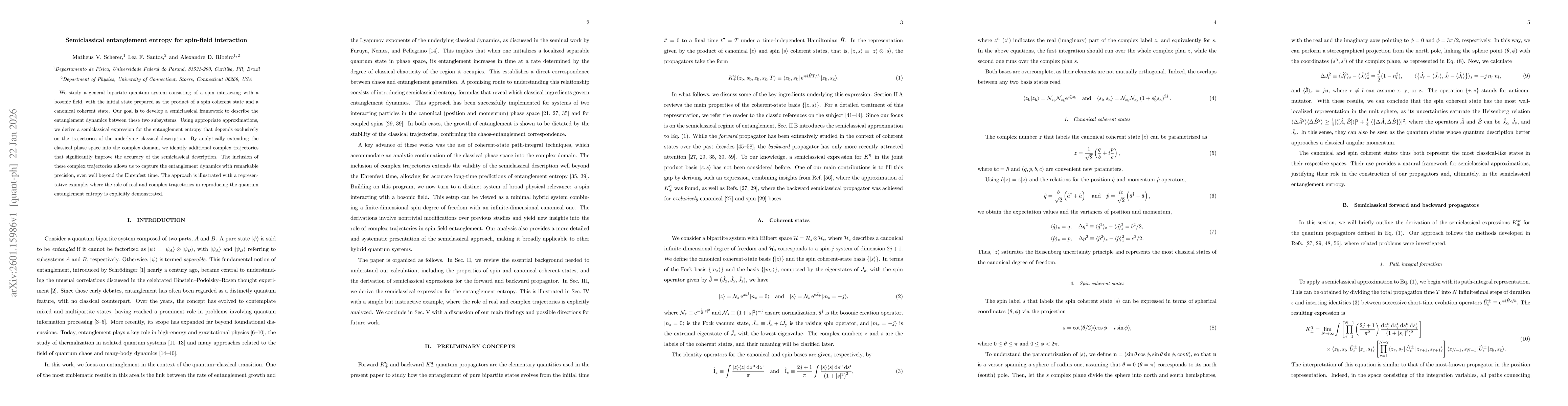 Thumbnail for Semiclassical entanglement entropy for spin-field interaction