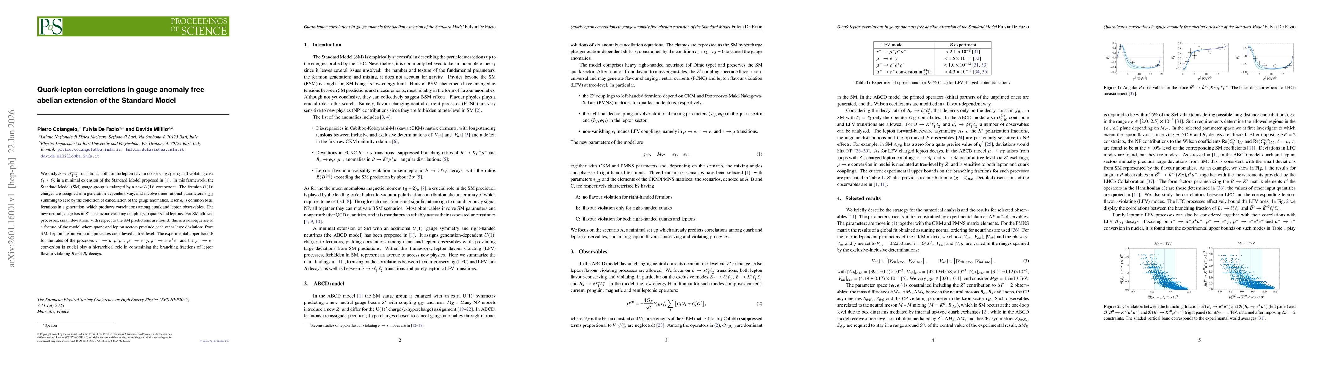 Thumbnail for Quark-lepton correlations in gauge anomaly free abelian extension of the Standard Model
