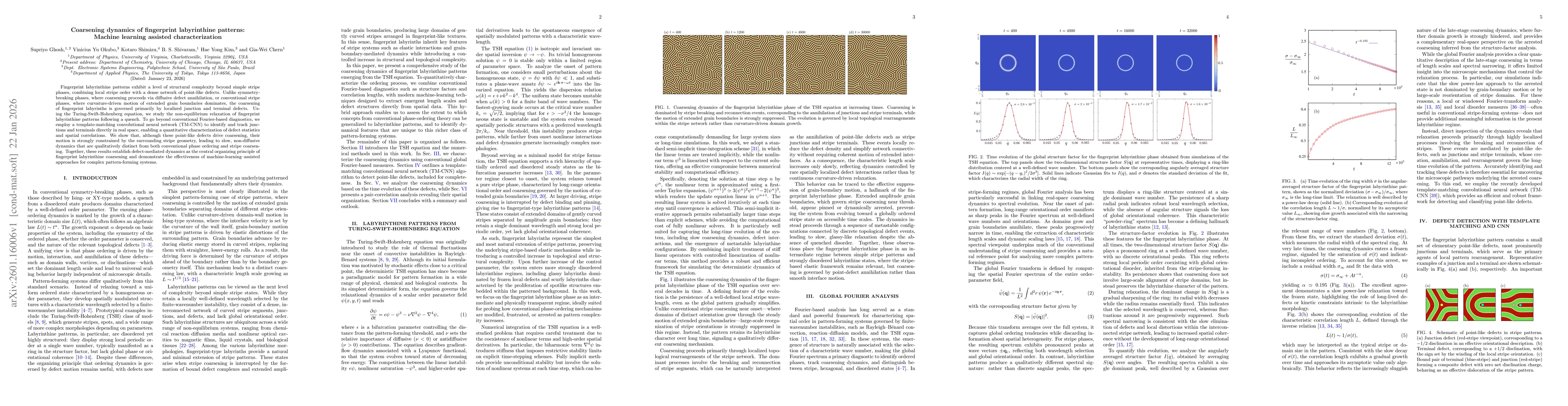 Thumbnail for Coarsening dynamics of fingerprint labyrinthine patterns: Machine learning assisted characterization