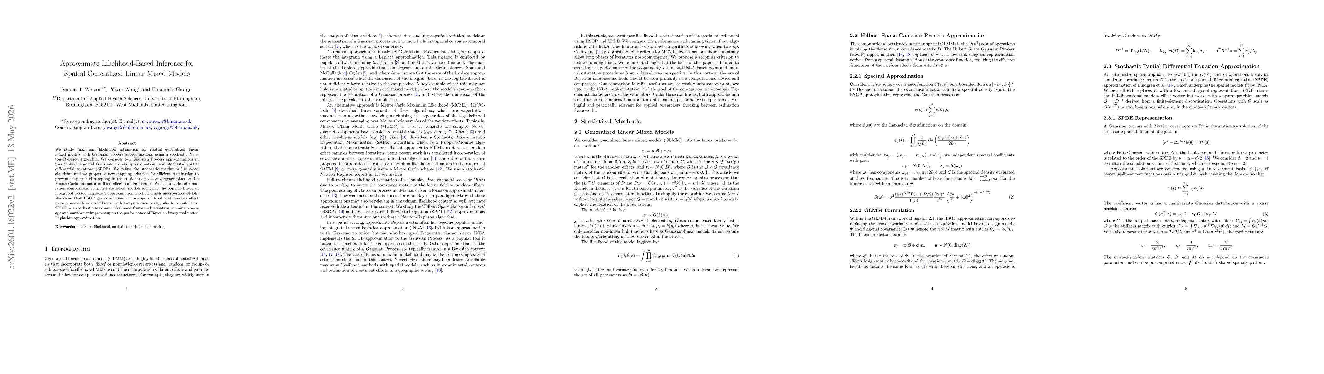 Thumbnail for A Fast Monte Carlo Newton-Raphson Algorithm to Estimate Generalized Linear Mixed Models with Dense Covariance