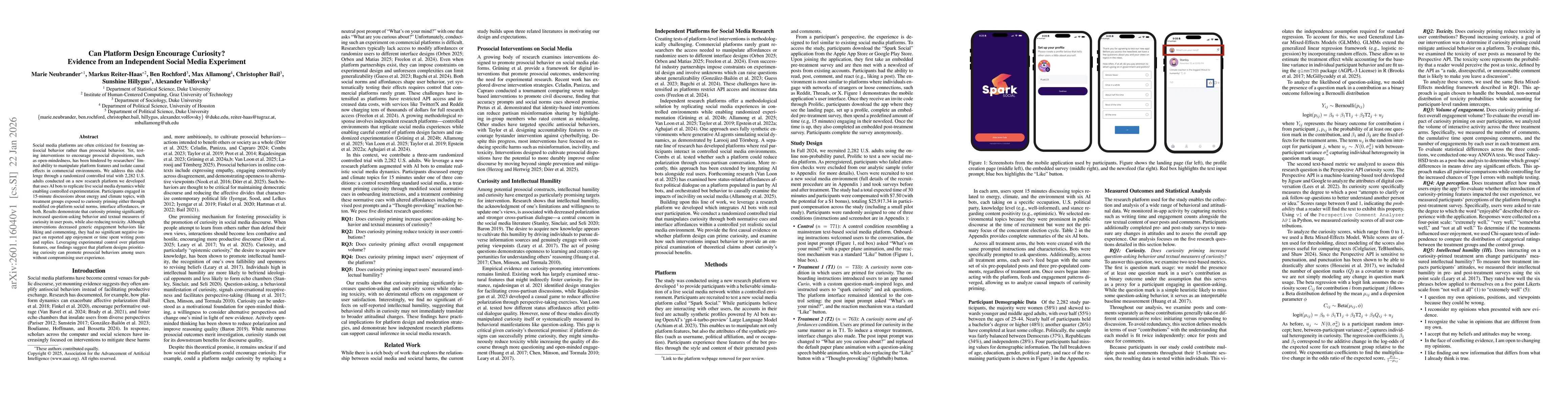 Thumbnail for Can Platform Design Encourage Curiosity? Evidence from an Independent Social Media Experiment