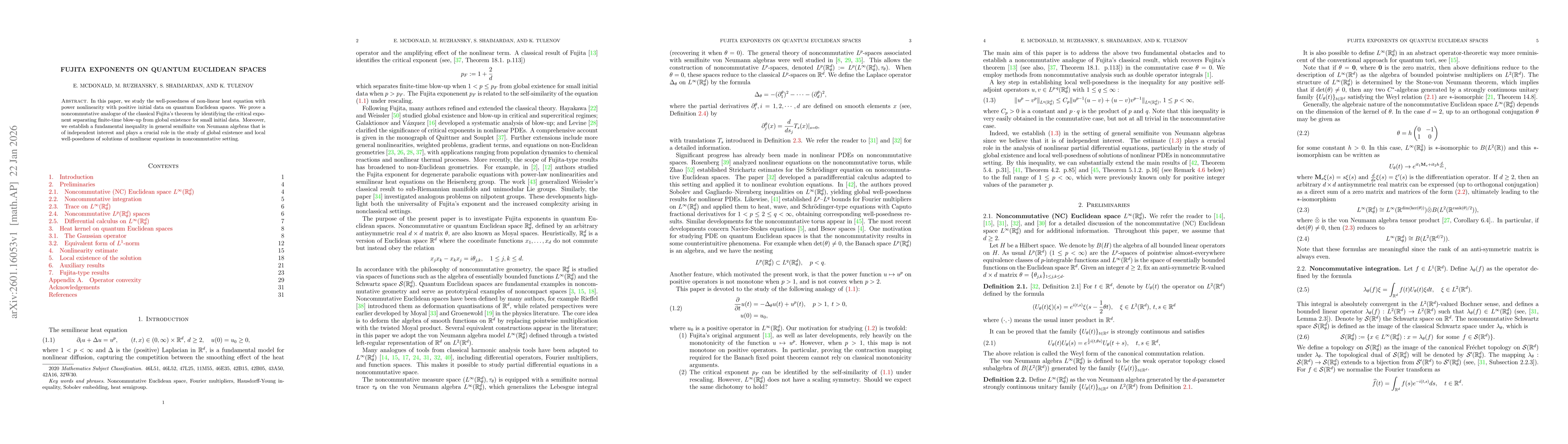 Thumbnail for Fujita exponents on quantum Euclidean spaces