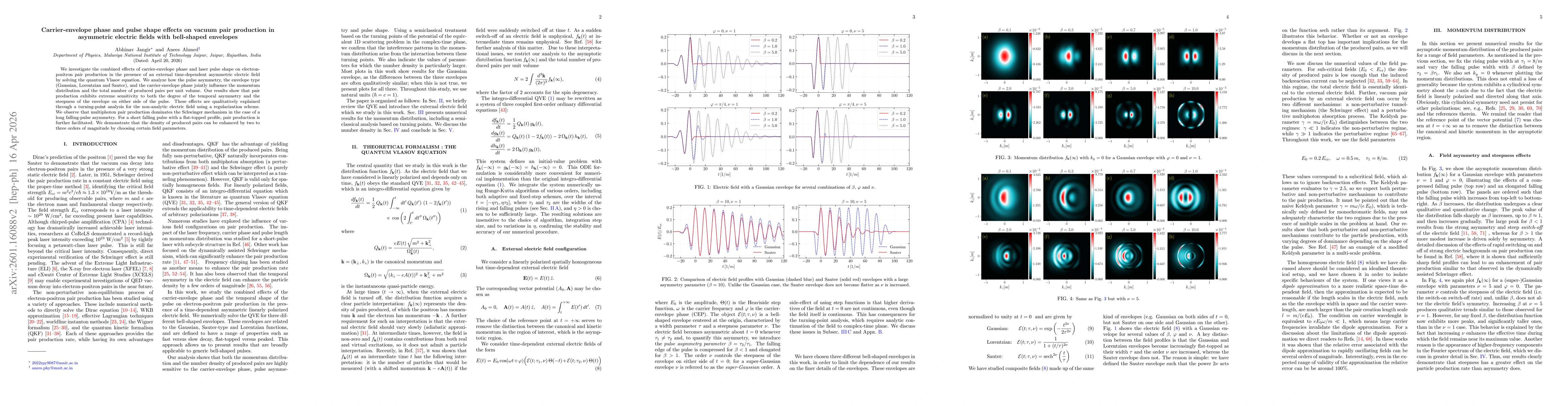 Thumbnail for Carrier envelope phase and pulse shape effects on vacuum pair production in asymmetric electric fields with bell-shaped envelopes