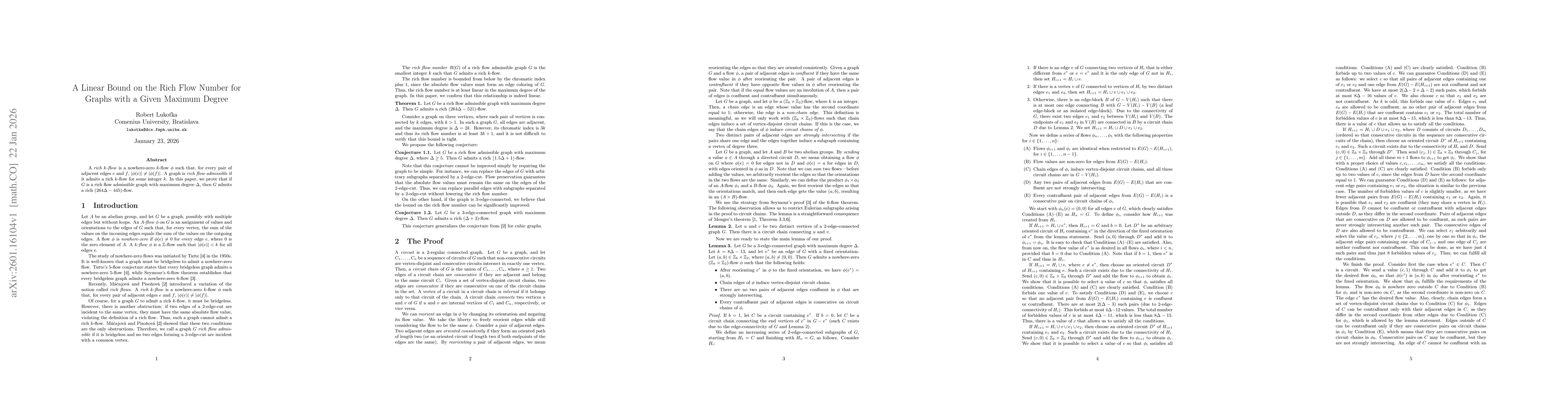 Thumbnail for A Linear Bound on the Rich Flow Number for Graphs with a Given Maximum Degree