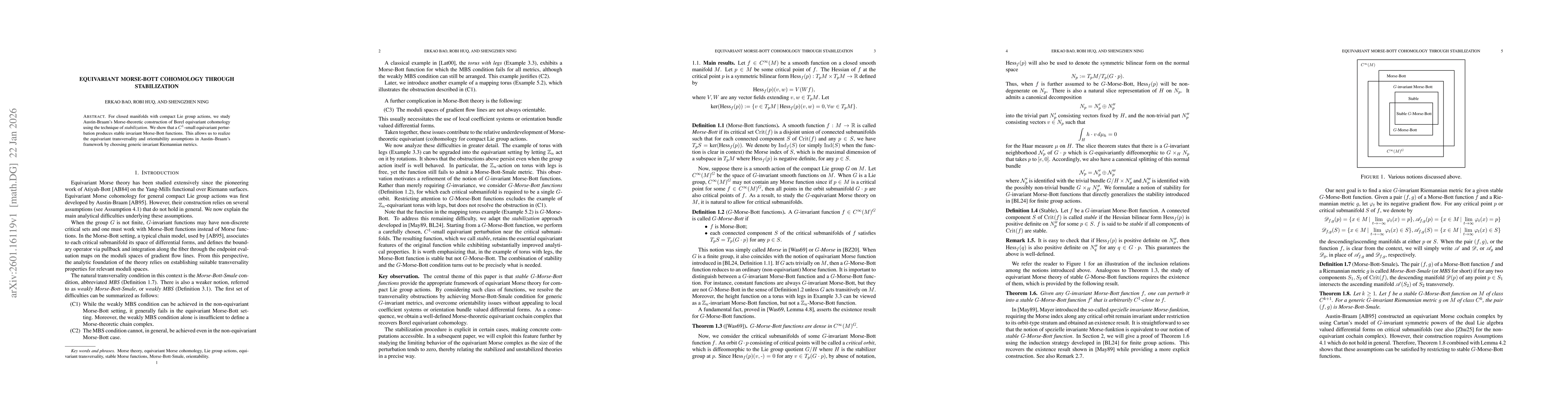 Thumbnail for Equivariant Morse-Bott cohomology through stabilization
