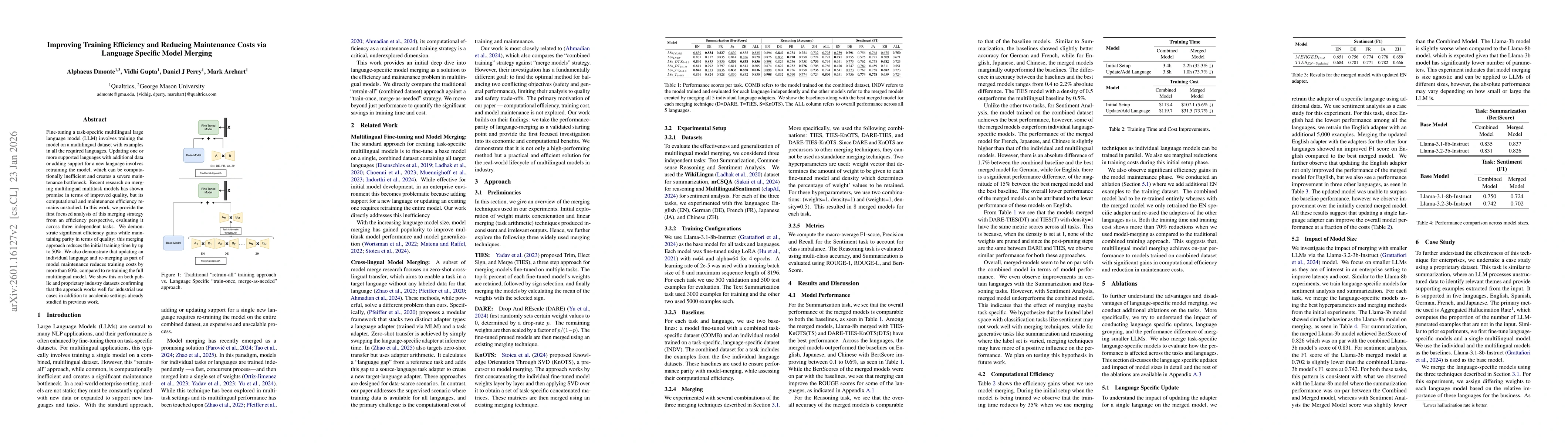 Thumbnail for Improving Training Efficiency and Reducing Maintenance Costs via Language Specific Model Merging