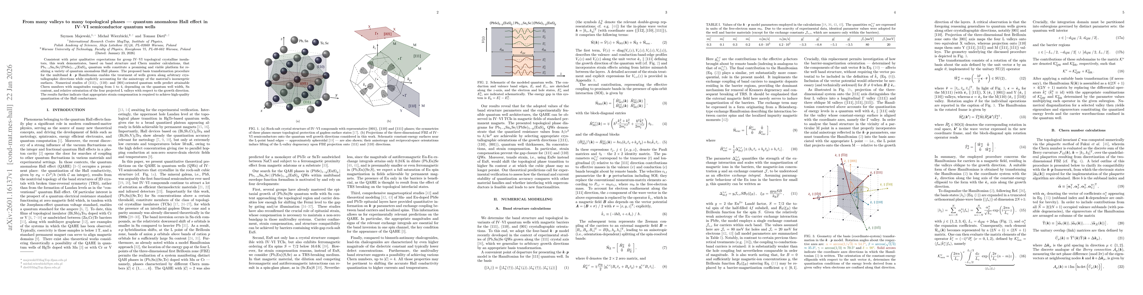 Thumbnail for From many valleys to many topological phases - quantum anomalous Hall effect in IV-VI semiconductor quantum wells