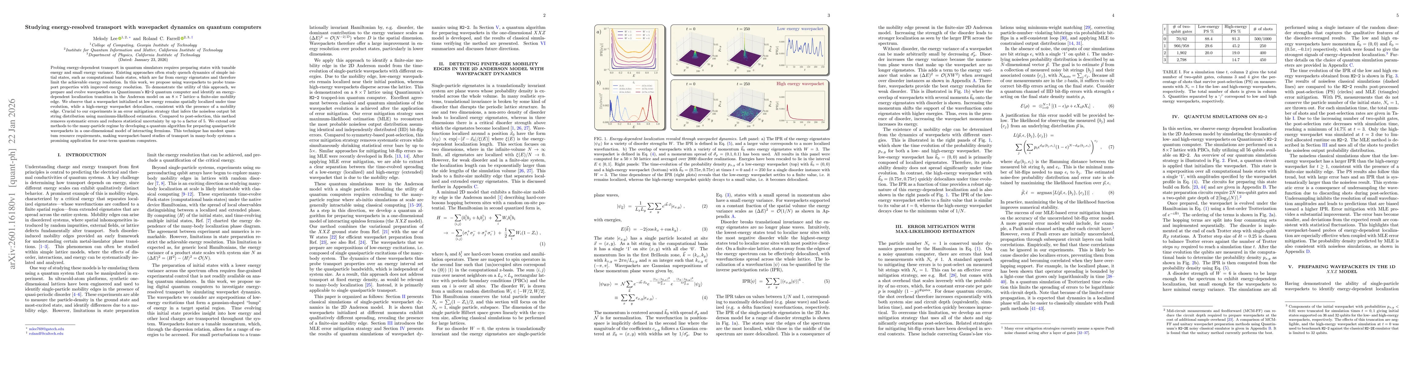 Thumbnail for Studying energy-resolved transport with wavepacket dynamics on quantum computers