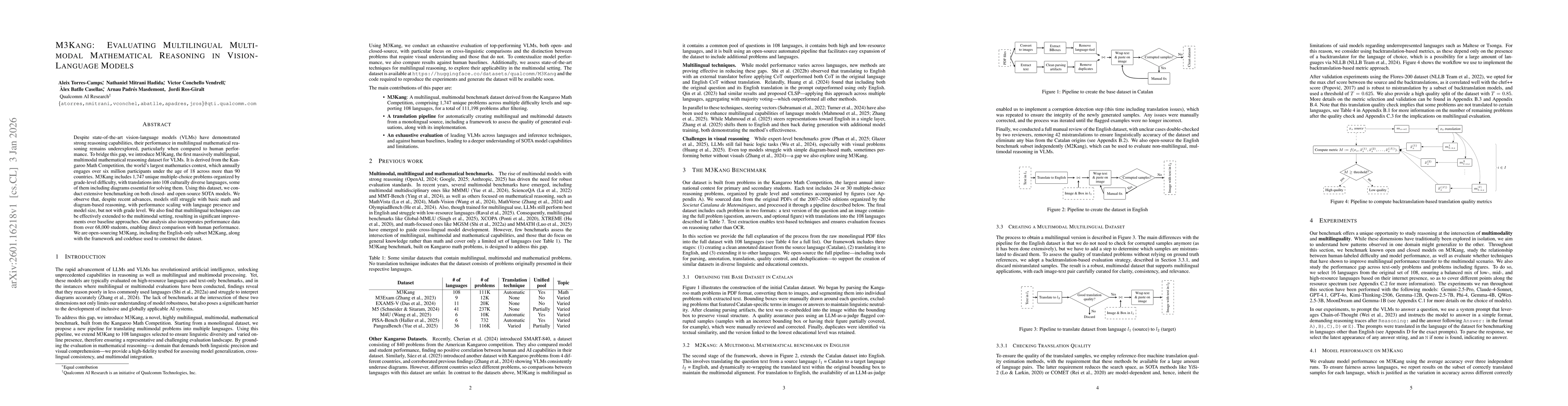 Thumbnail for M3Kang: Evaluating Multilingual Multimodal Mathematical Reasoning in Vision-Language Models
