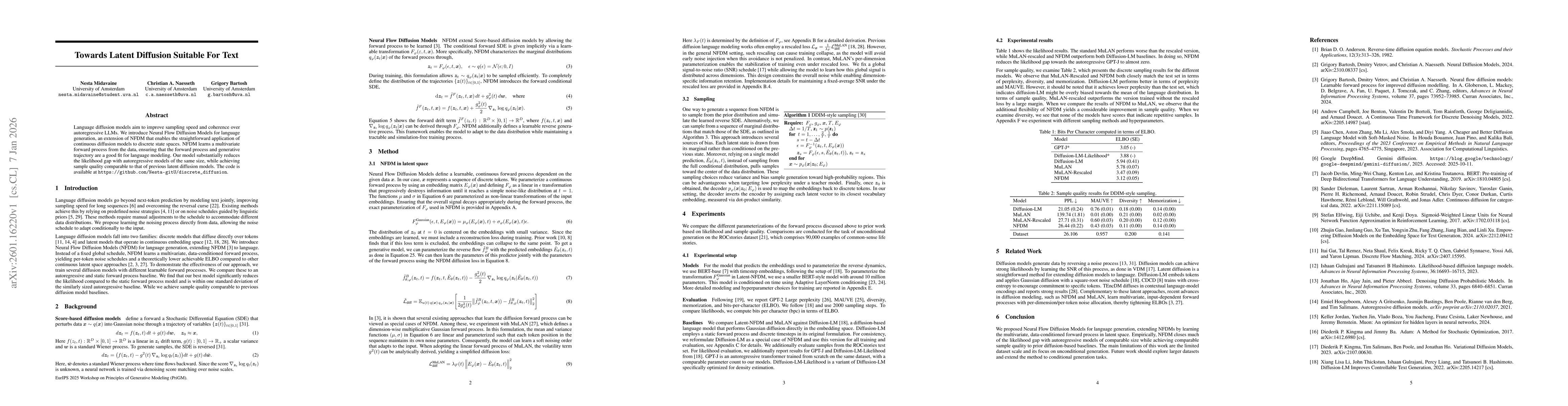 Thumbnail for Towards Latent Diffusion Suitable For Text