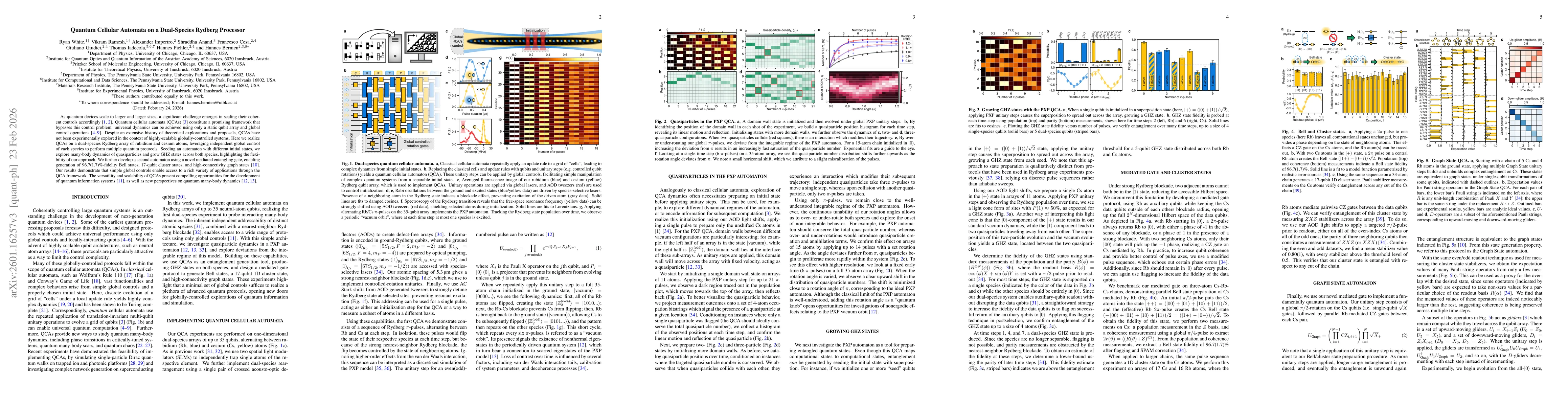 Thumbnail for Quantum Cellular Automata on a Dual-Species Rydberg Processor
