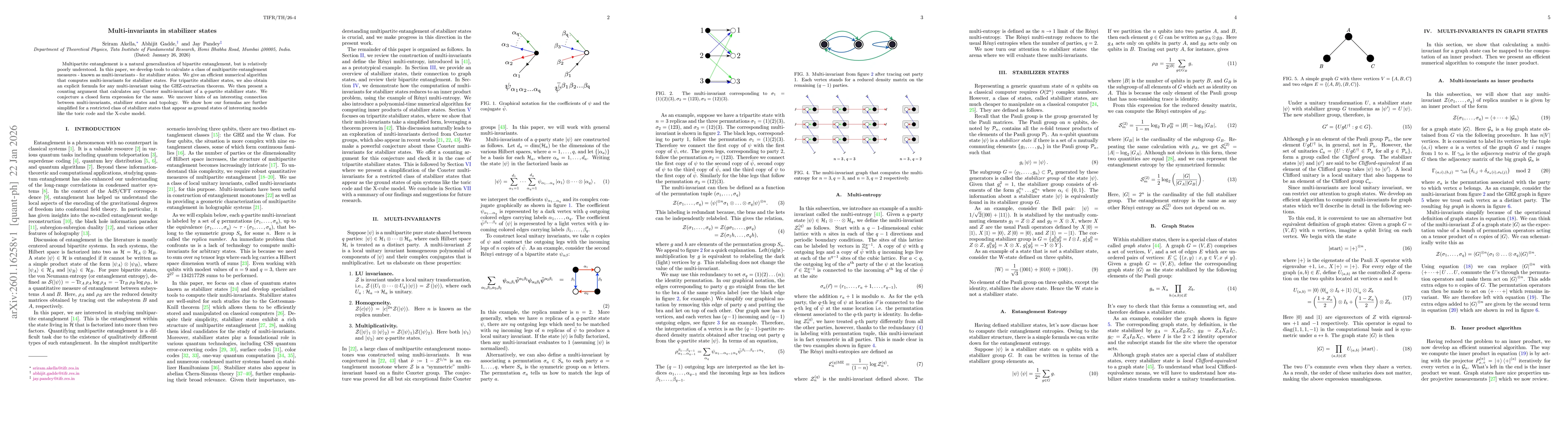 Thumbnail for Multi-invariants in stabilizer states