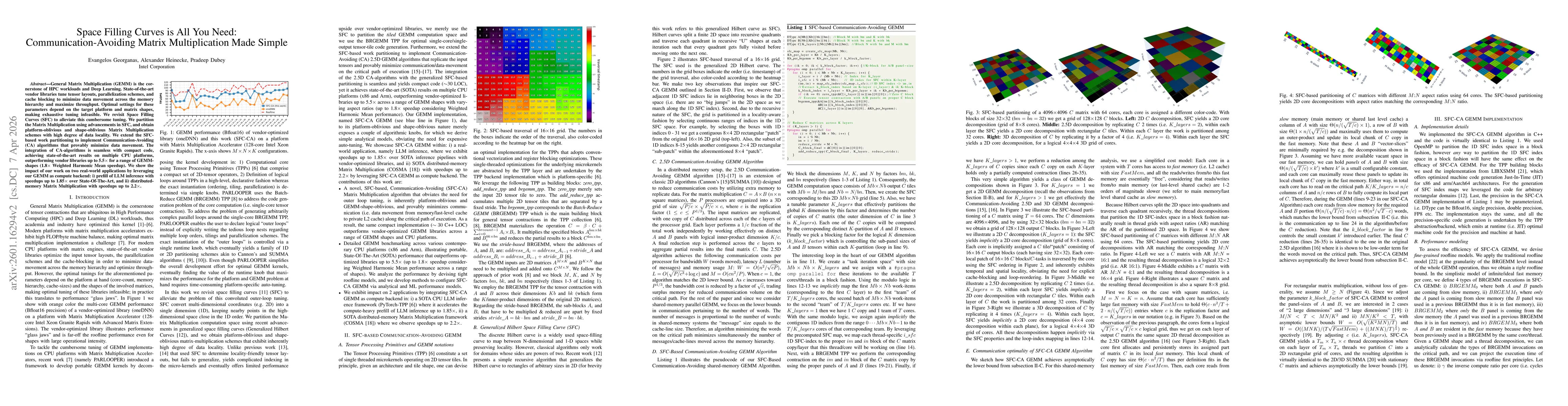 Thumbnail for Space Filling Curves is All You Need: Communication-Avoiding Matrix Multiplication Made Simple