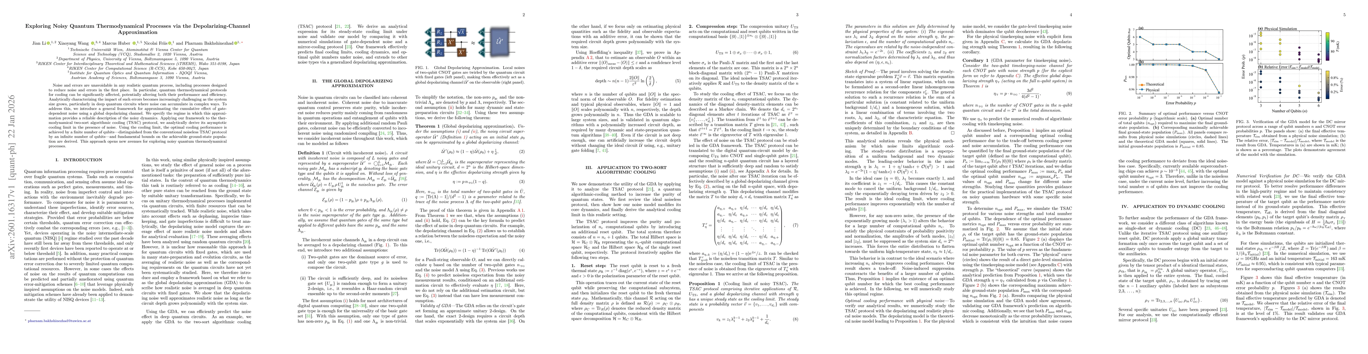 Thumbnail for Exploring Noisy Quantum Thermodynamical Processes via the Depolarizing-Channel Approximation