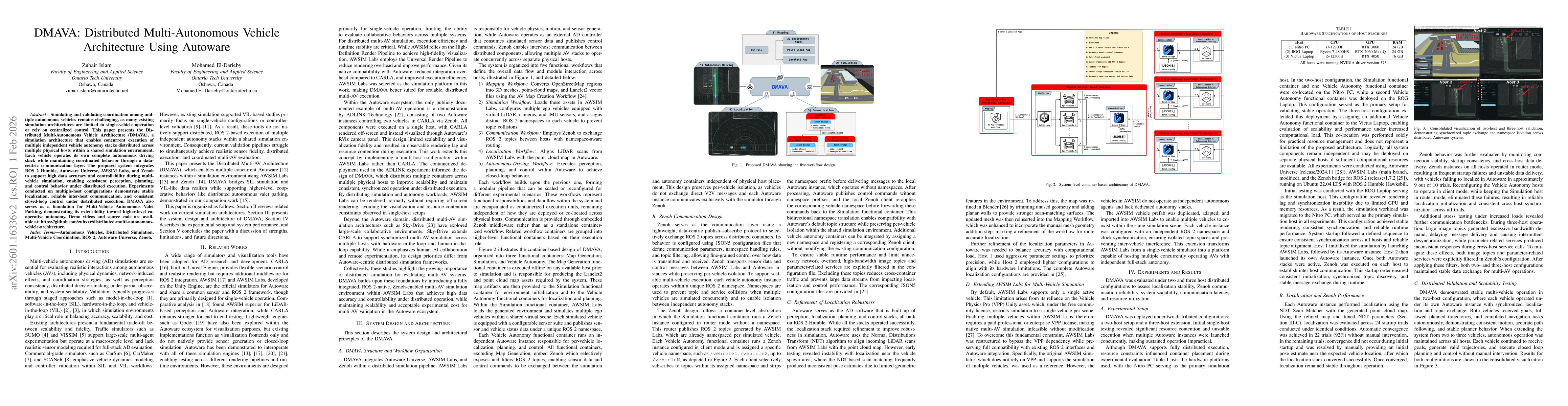 Thumbnail for DMAVA: Distributed Multi-Autonomous Vehicle Architecture Using Autoware