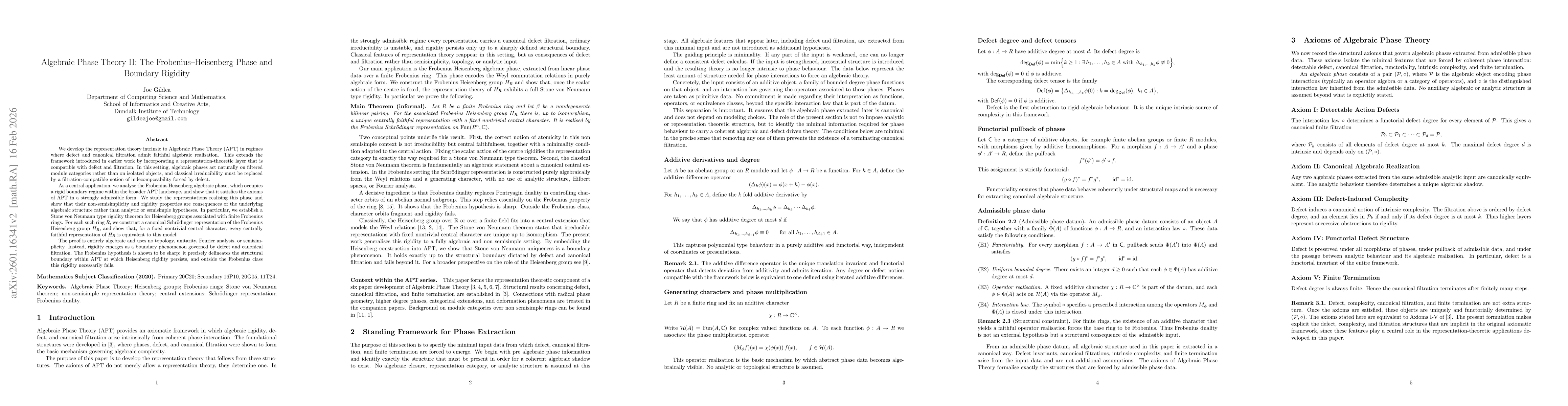 Thumbnail for Algebraic Phase Theory II: The Frobenius Heisenberg Phase and Boundary Rigidity