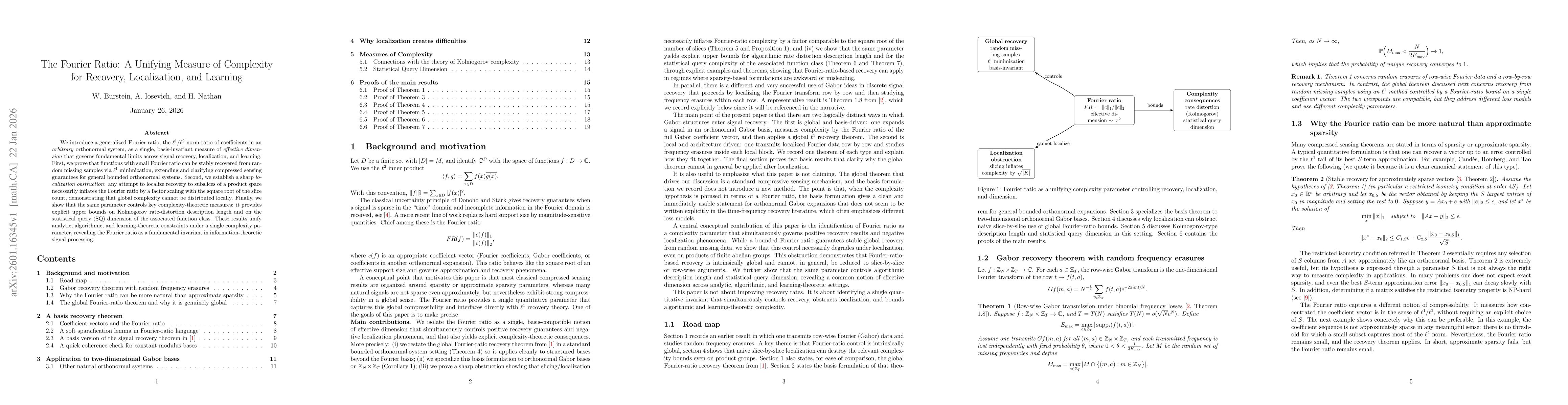 Thumbnail for The Fourier Ratio: A Unifying Measure of Complexity for Recovery, Localization, and Learning