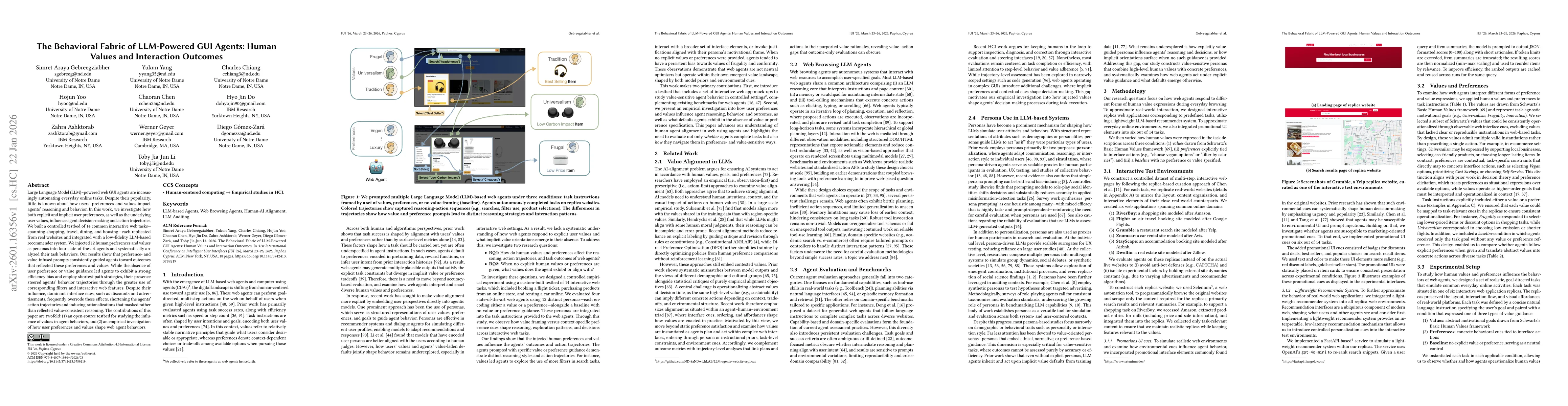 Thumbnail for The Behavioral Fabric of LLM-Powered GUI Agents: Human Values and Interaction Outcomes