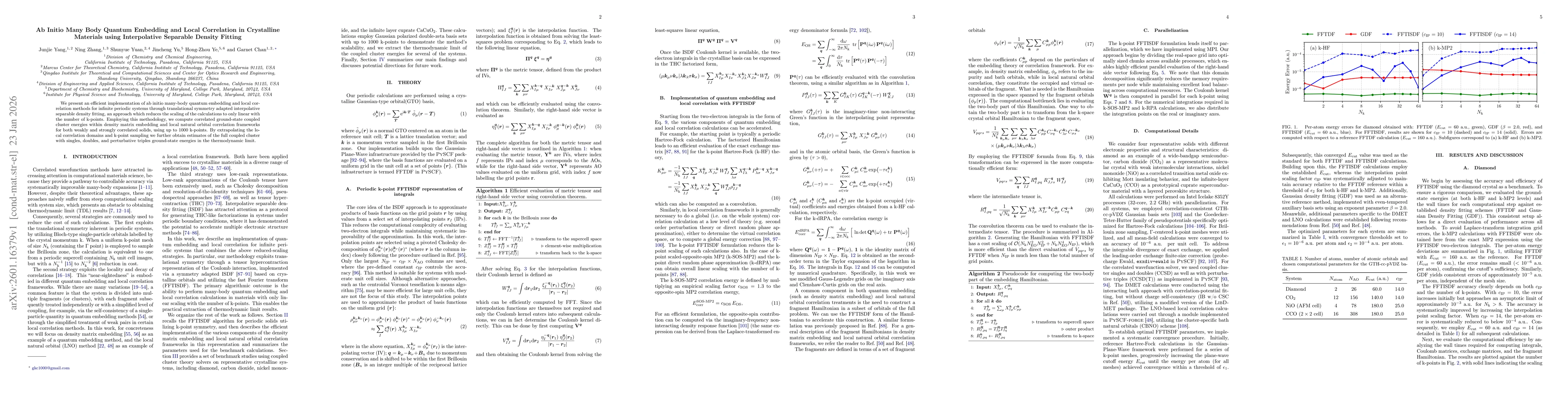 Thumbnail for Ab Initio Many Body Quantum Embedding and Local Correlation in Crystalline Materials using Interpolative Separable Density Fitting