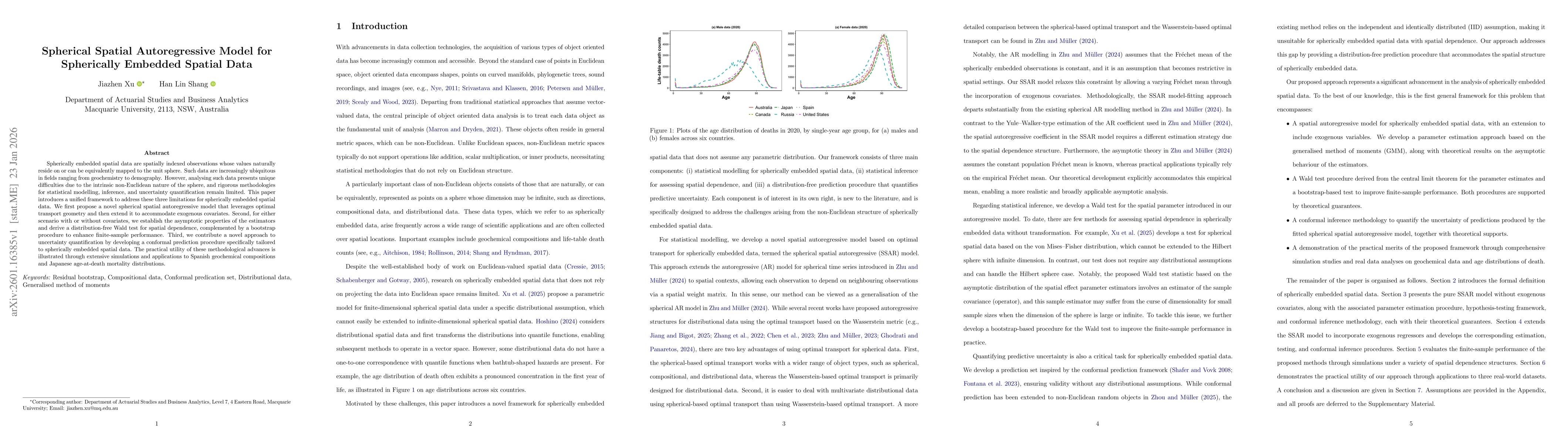 Thumbnail for Spherical Spatial Autoregressive Model for Spherically Embedded Spatial Data