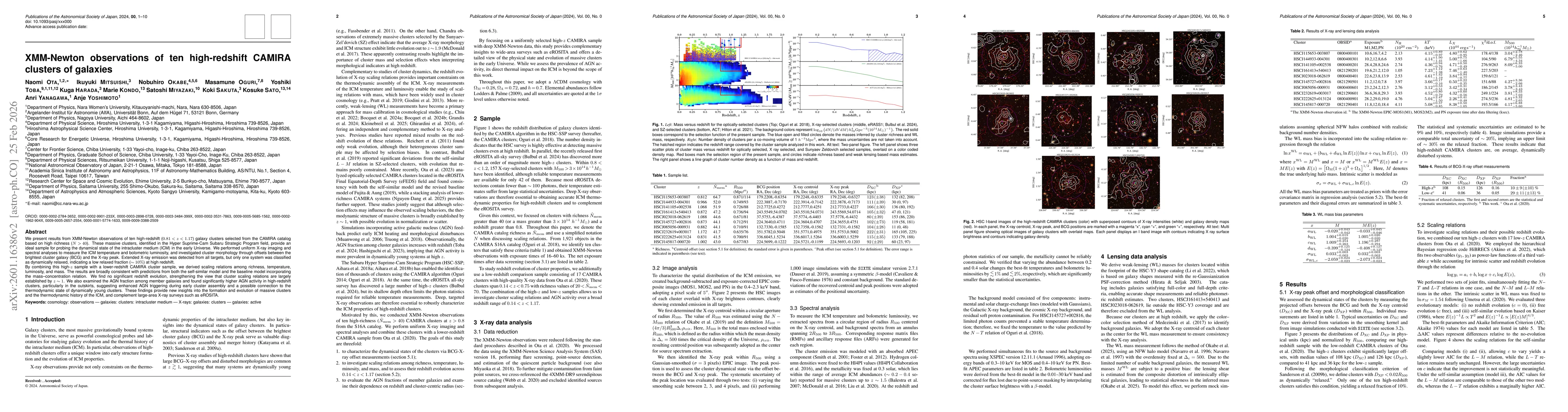 Thumbnail for XMM-Newton observations of ten high-redshift CAMIRA clusters of galaxies