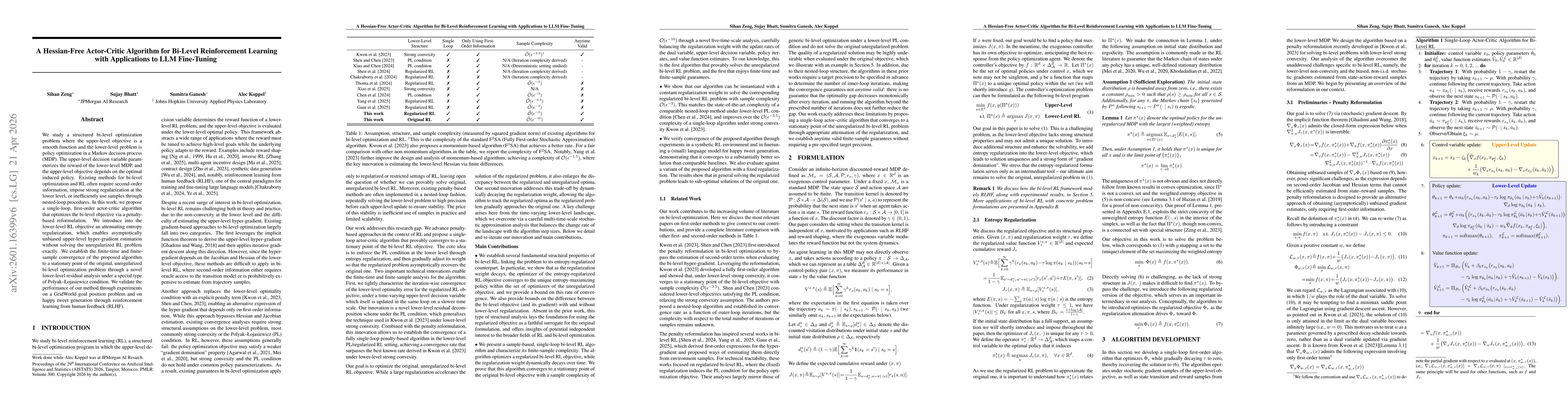 Thumbnail for A Regularized Actor-Critic Algorithm for Bi-Level Reinforcement Learning