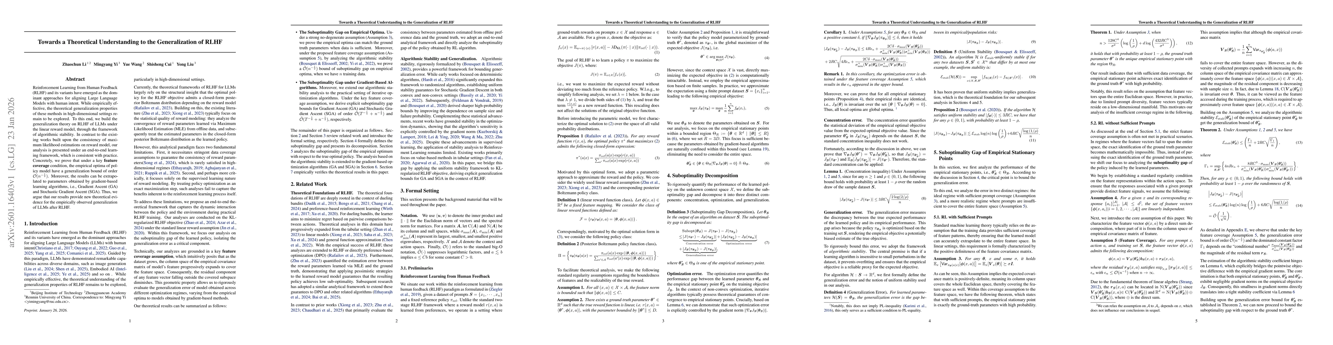 Thumbnail for Towards a Theoretical Understanding to the Generalization of RLHF
