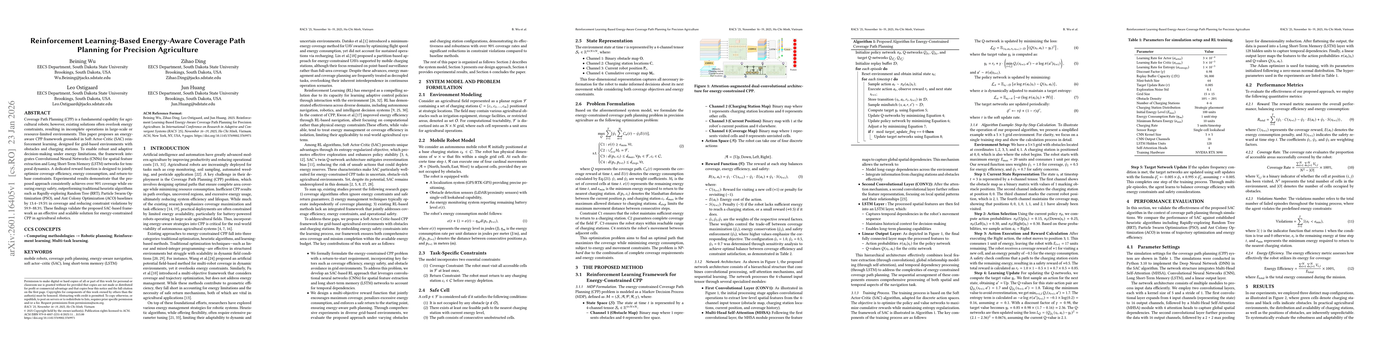 Thumbnail for Reinforcement Learning-Based Energy-Aware Coverage Path Planning for Precision Agriculture