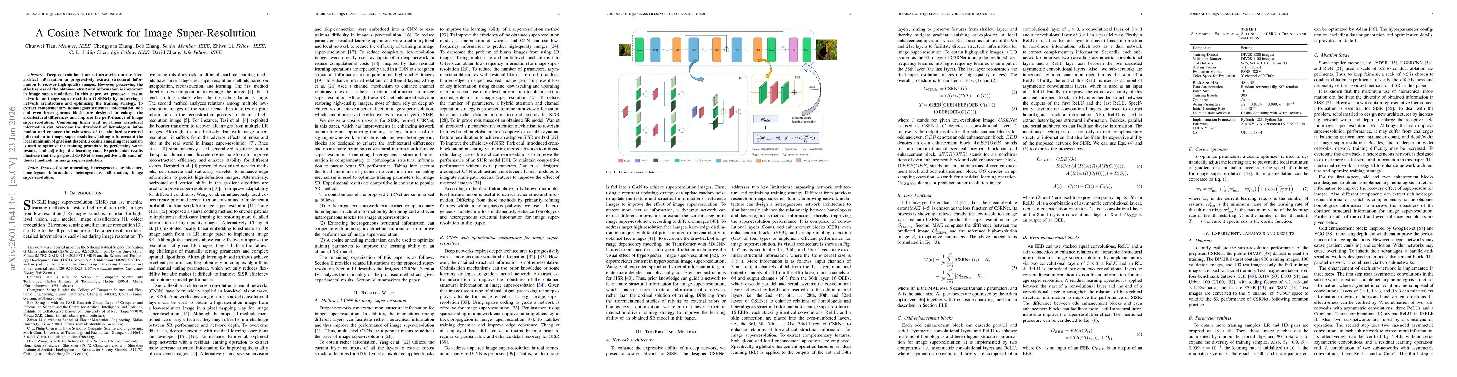 Thumbnail for A Cosine Network for Image Super-Resolution