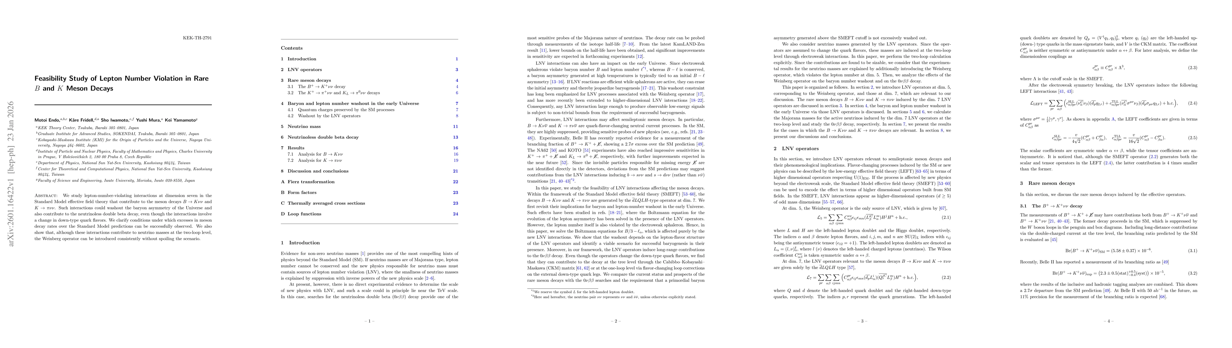 Thumbnail for Feasibility Study of Lepton Number Violation in Rare $B$ and $K$ Meson Decays