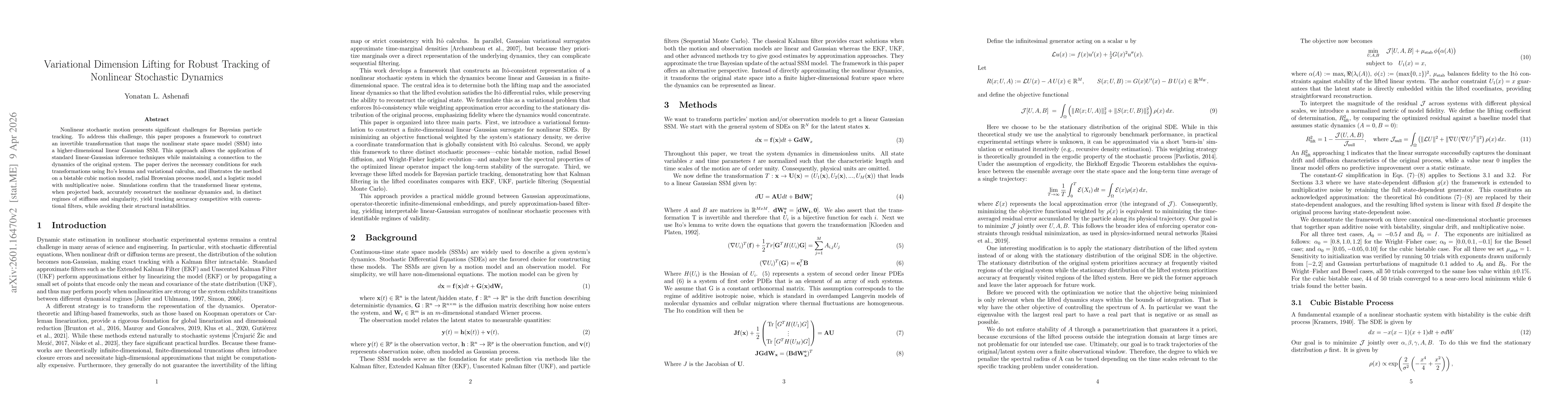 Thumbnail for Variational Dimension Lifting for Robust Tracking of Nonlinear Stochastic Dynamics