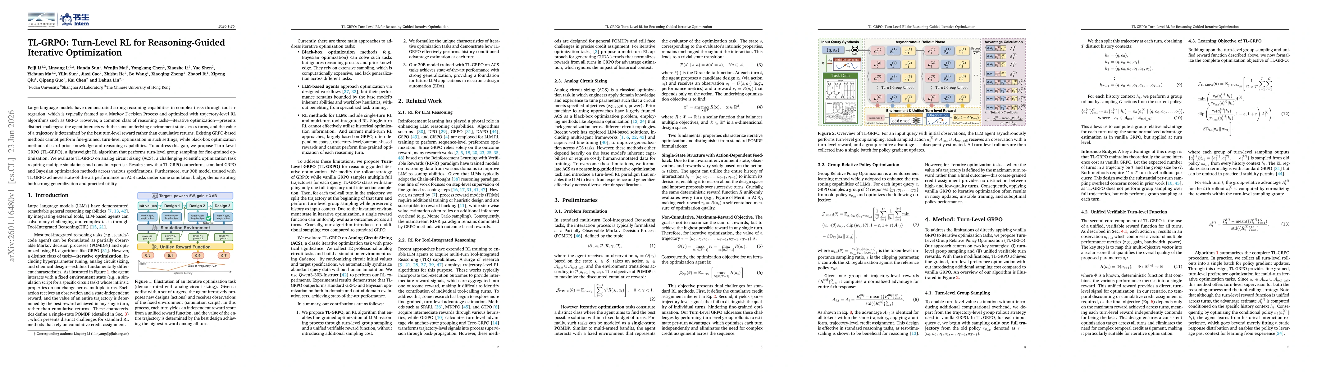 Thumbnail for TL-GRPO: Turn-Level RL for Reasoning-Guided Iterative Optimization