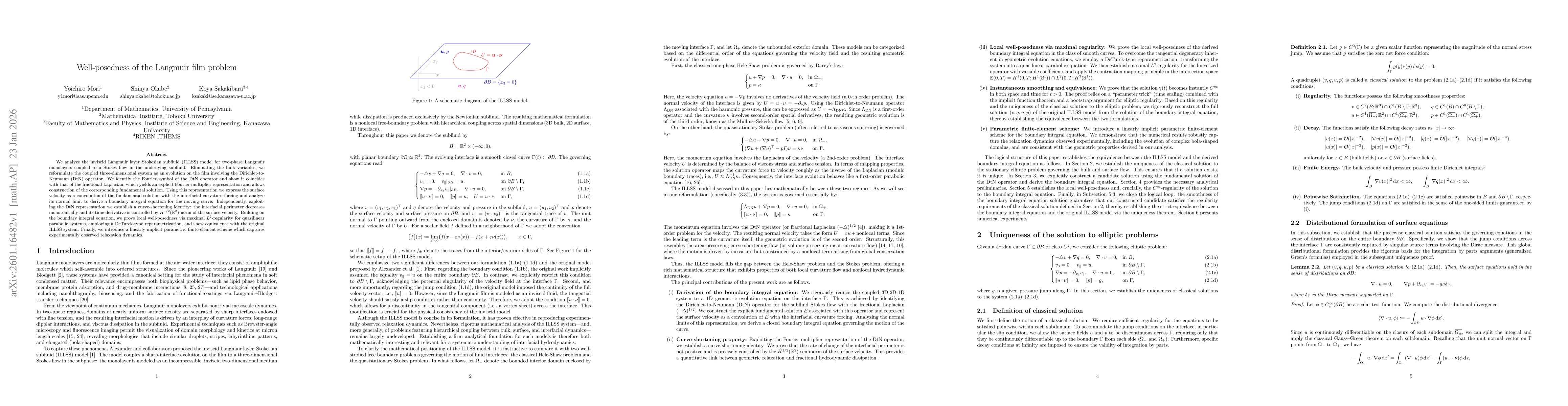 Thumbnail for Well-posedness of the Langmuir film problem