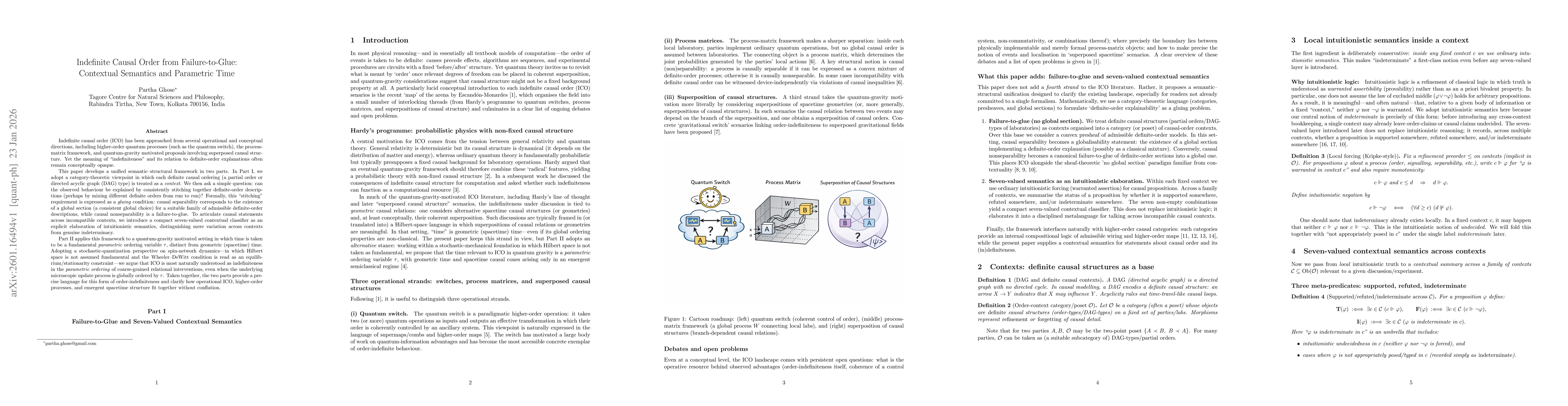 Thumbnail for Indefinite Causal Order from Failure-to-Glue: Contextual Semantics and Parametric Time