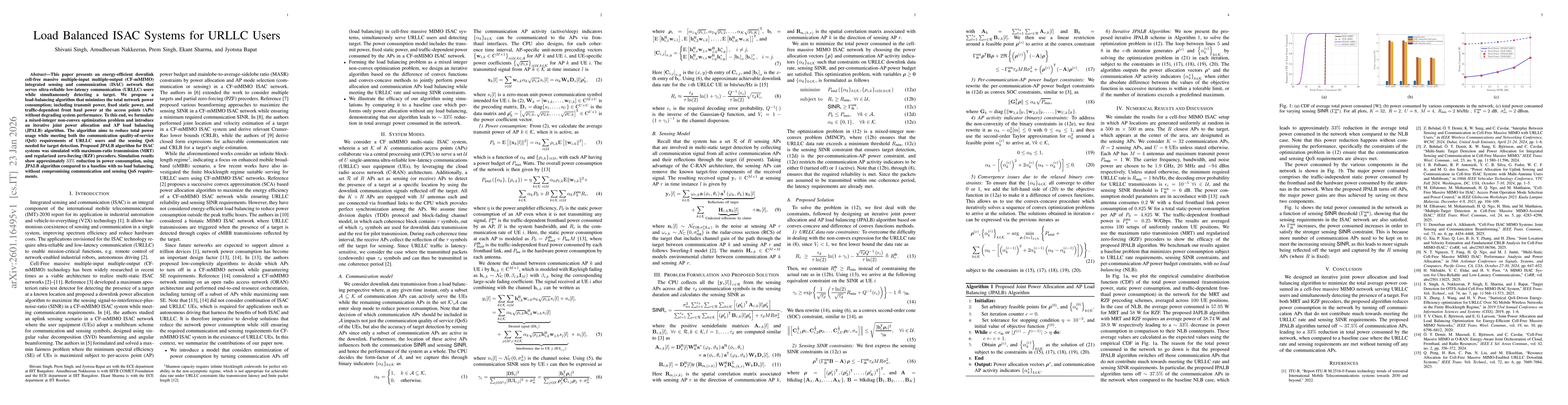 Thumbnail for Load Balanced ISAC Systems for URLLC Users