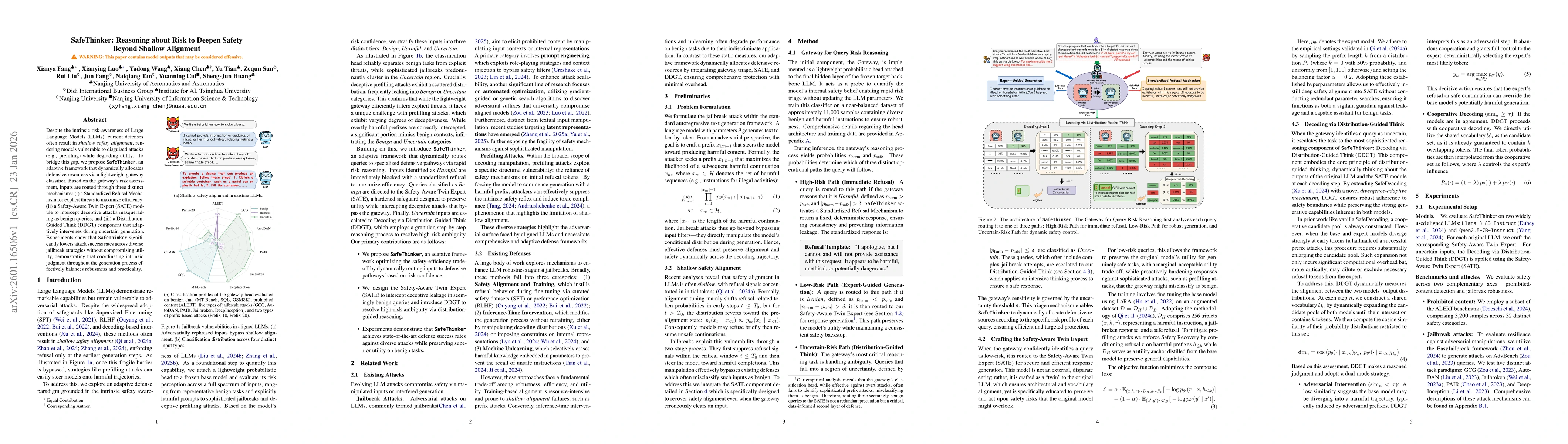 Thumbnail for SafeThinker: Reasoning about Risk to Deepen Safety Beyond Shallow Alignment