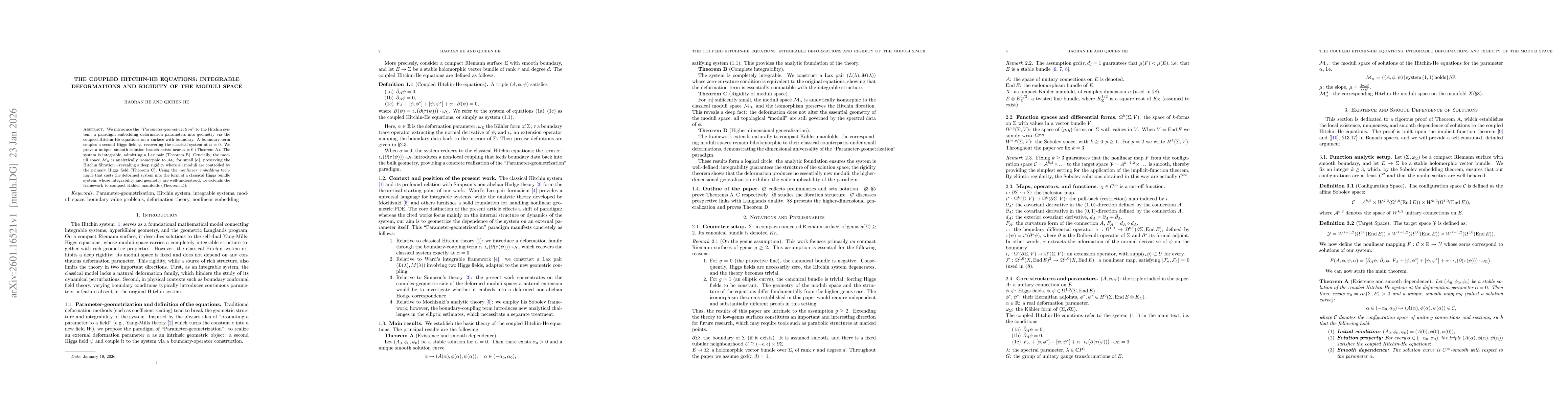 Thumbnail for The Coupled Hitchin-He Equations: Integrable Deformations and Rigidity of the Moduli Space