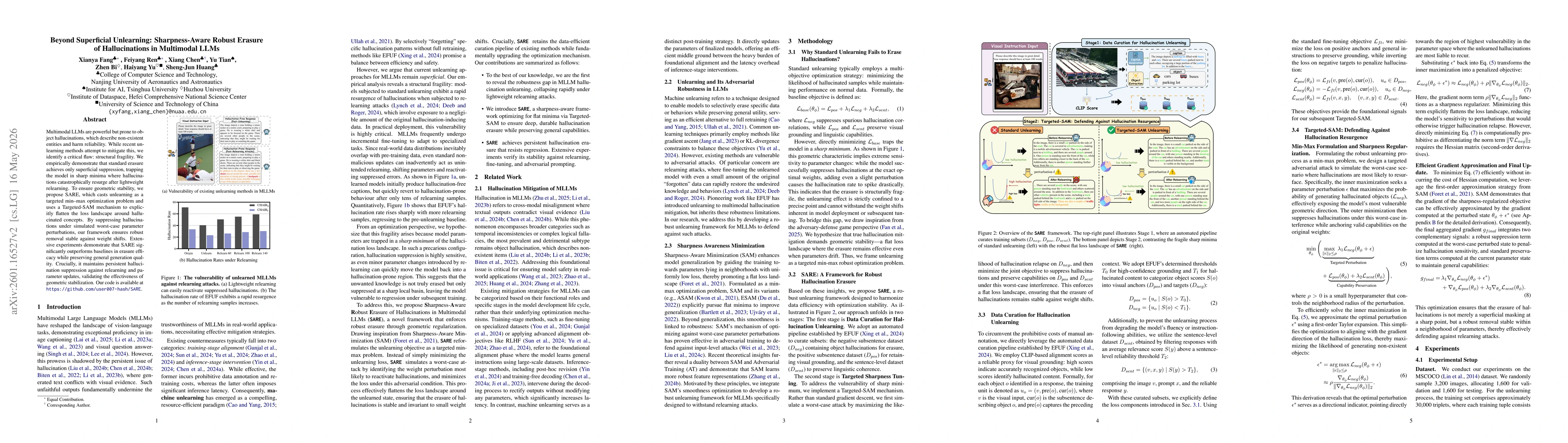 Thumbnail for Beyond Superficial Unlearning: Sharpness-Aware Robust Erasure of Hallucinations in Multimodal LLMs