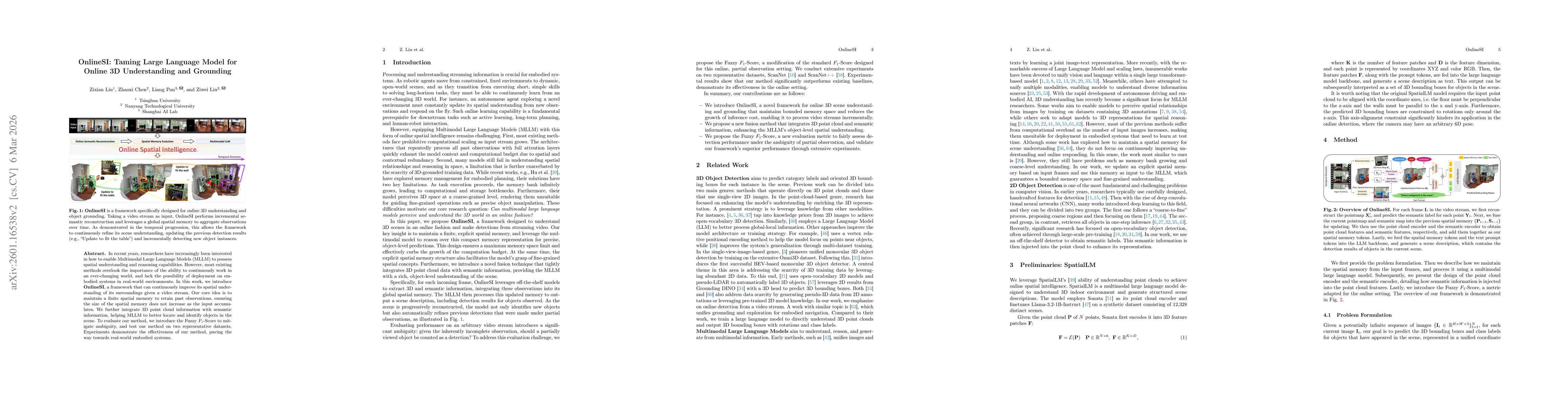 Thumbnail for OnlineSI: Taming Large Language Model for Online 3D Understanding and Grounding