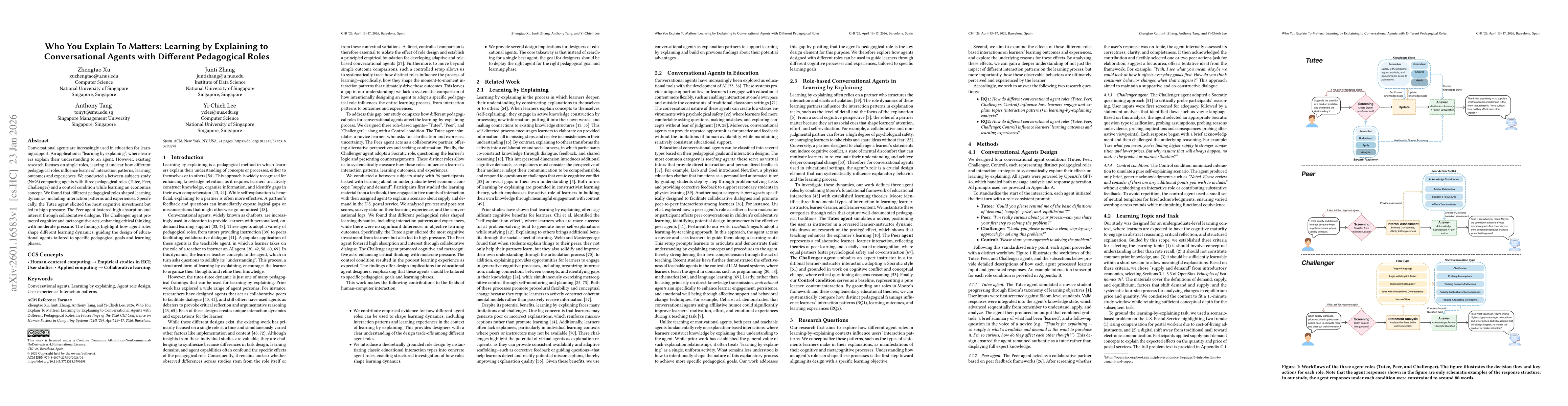 Thumbnail for Who You Explain To Matters: Learning by Explaining to Conversational Agents with Different Pedagogical Roles