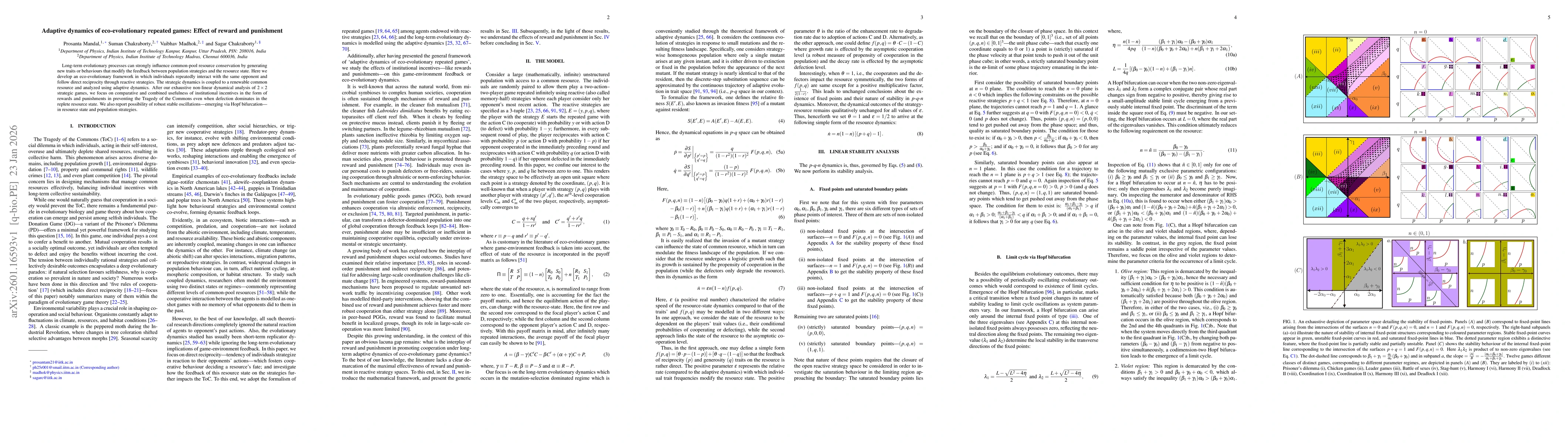 Thumbnail for Adaptive dynamics of eco-evolutionary repeated games: Effect of reward and punishment