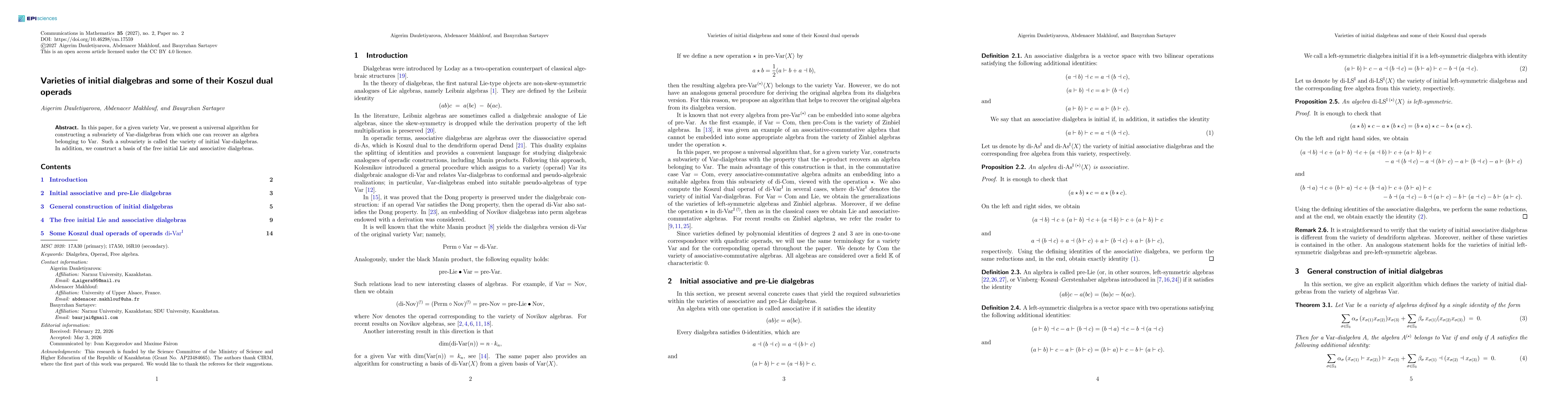 Thumbnail for The embedding of initial algebras into dialgebras