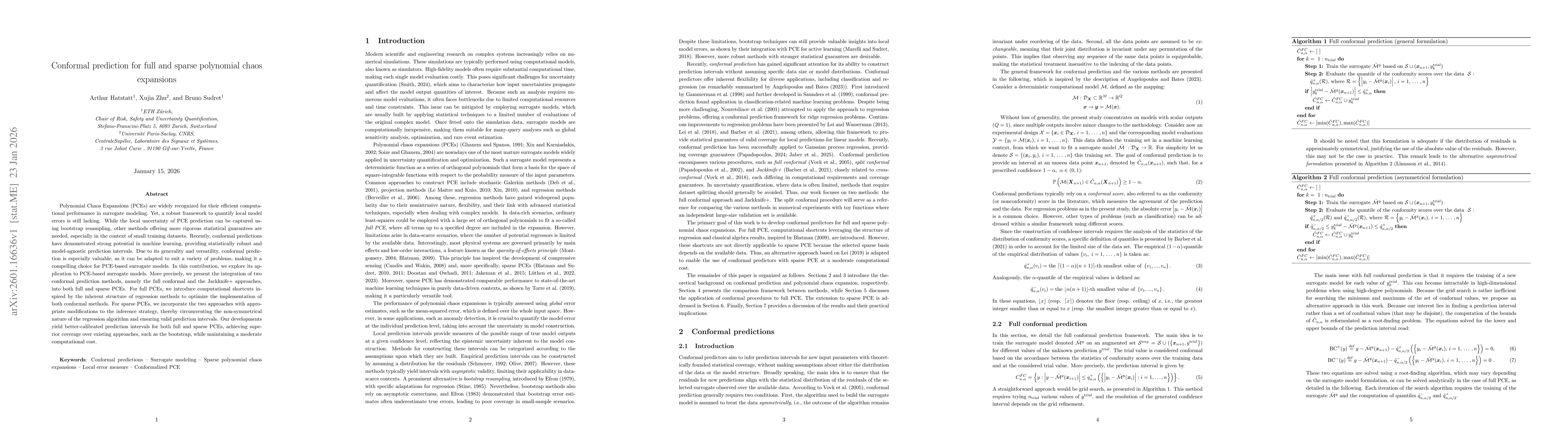 Thumbnail for Conformal prediction for full and sparse polynomial chaos expansions