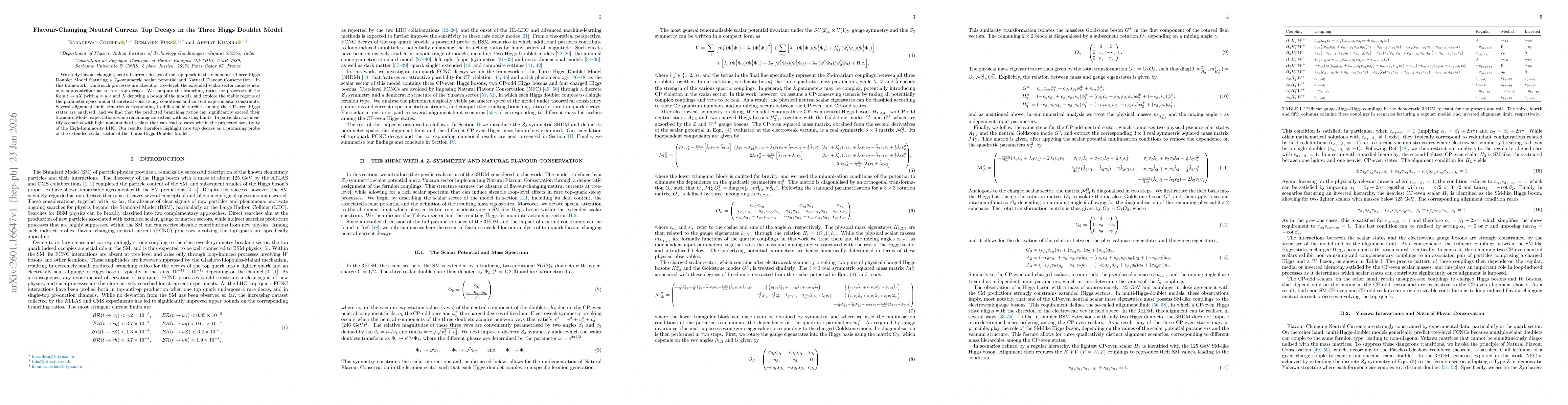 Thumbnail for Flavour-Changing Neutral Current Top Decays in the Three Higgs Doublet Model