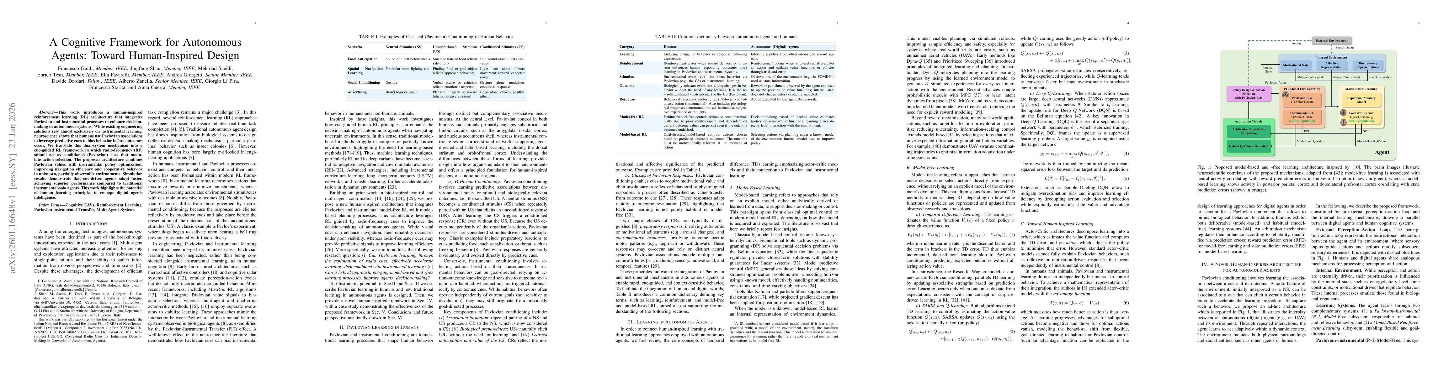 Thumbnail for A Cognitive Framework for Autonomous Agents: Toward Human-Inspired Design