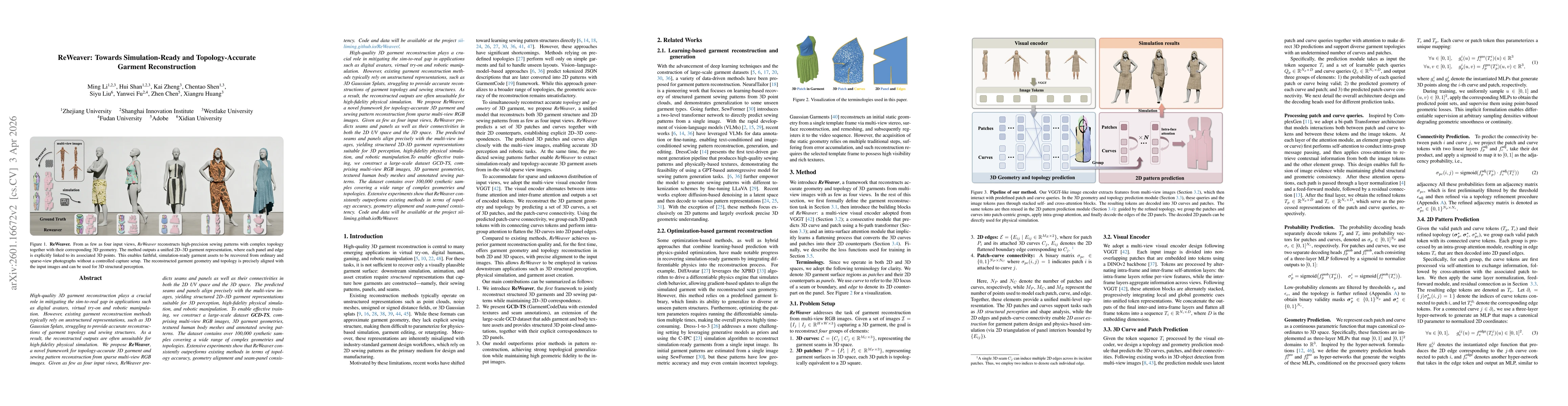 Thumbnail for ReWeaver: Towards Simulation-Ready and Topology-Accurate Garment Reconstruction